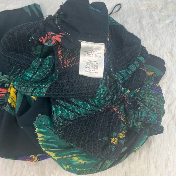 Anthropologie | Patrons of Peace | Marine Smocked Tropical Print Jumpsuit - Picture 6 of 10